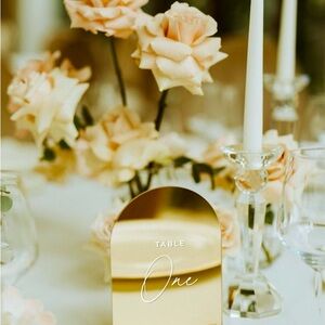 Elegant Gold Table Number Sign